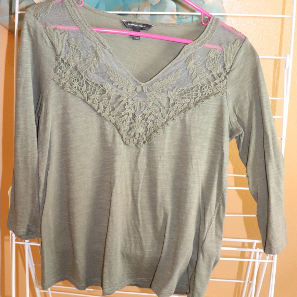 3/4 sleeve detailed cotton shirt